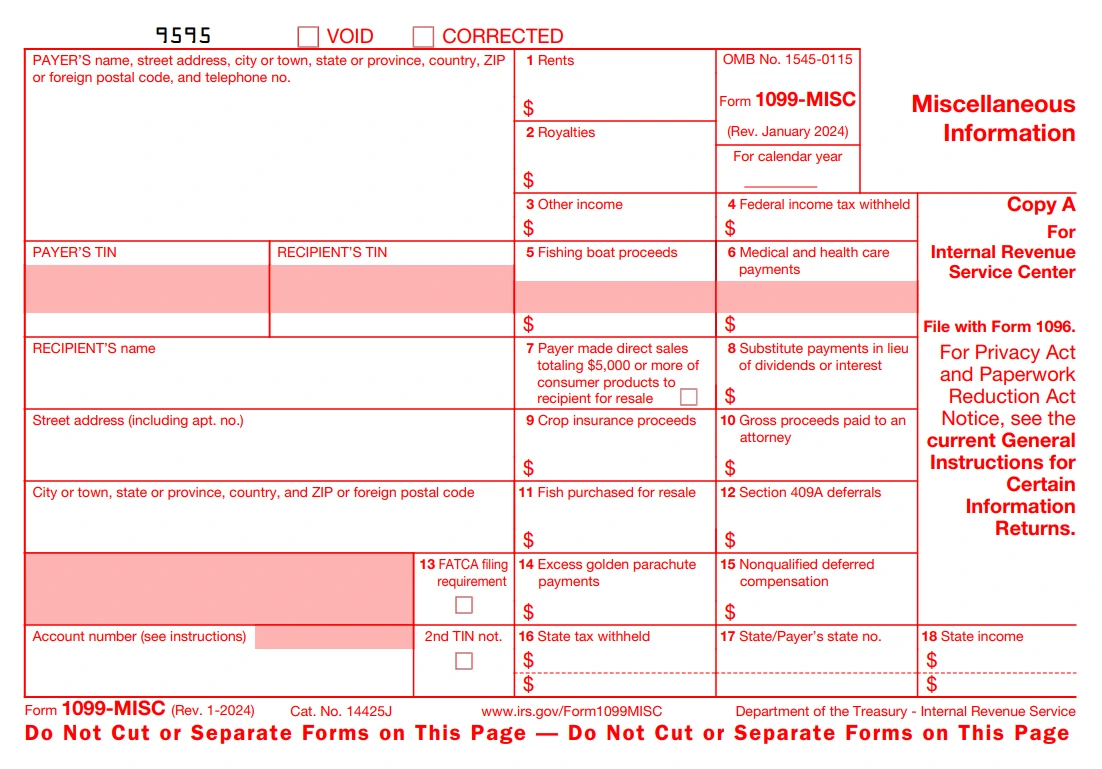 Form 1099 misc for 2024