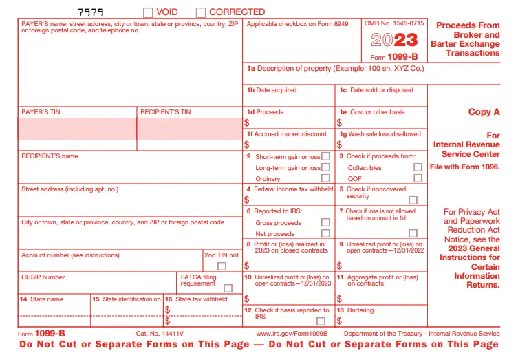 Form 1099-B for 2023