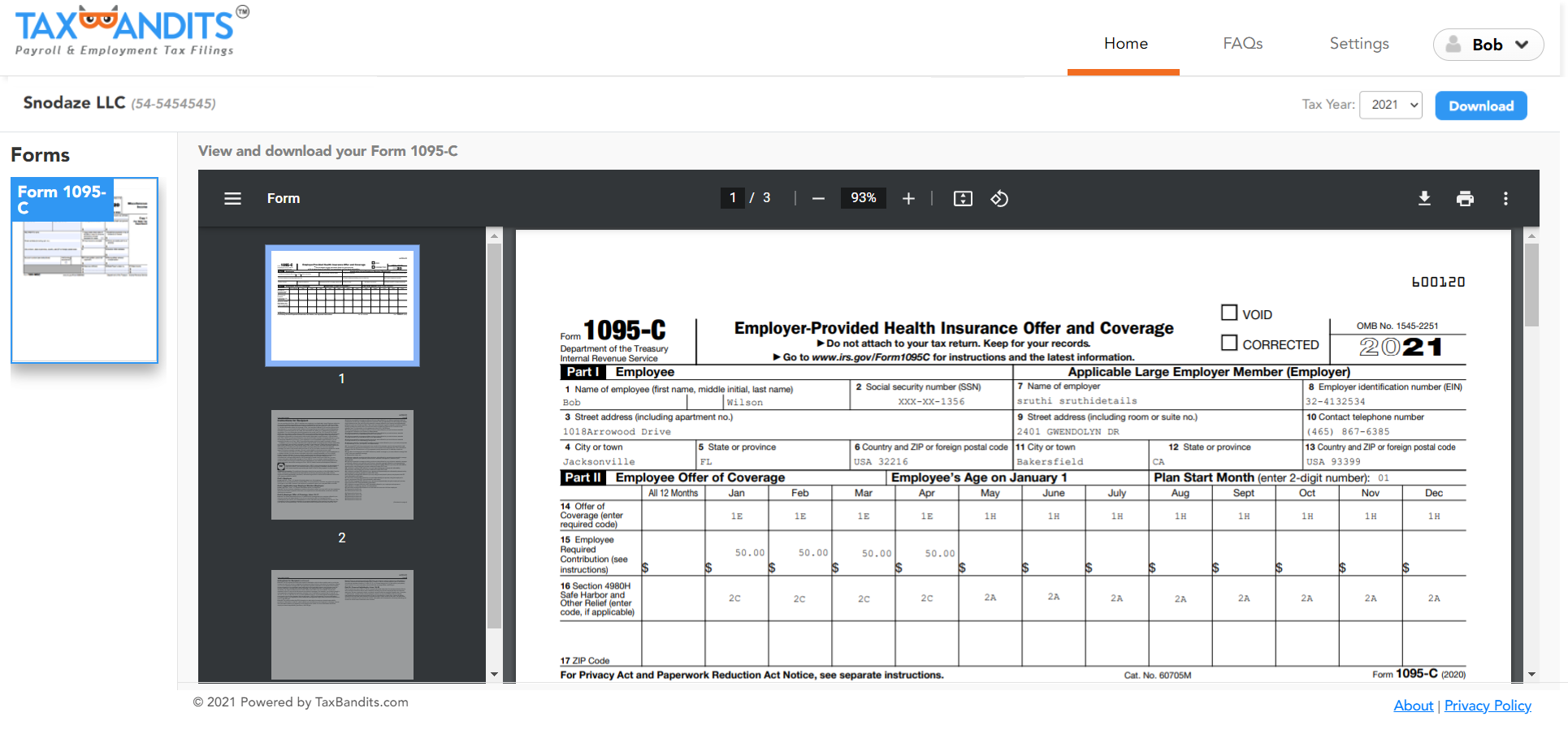 Efile ACA Form 1095C Online How to File 1095C for 2022