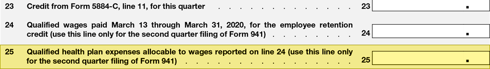 IRS Form 941 Line 25