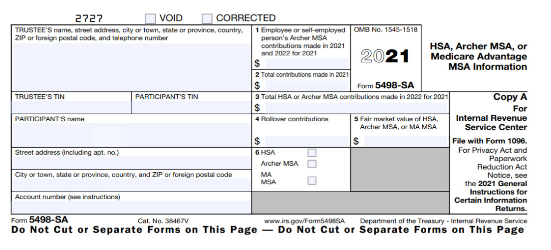 IRS Form 5498 SA 2020