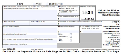 IRS Form 5498 SA Instructions for 2021