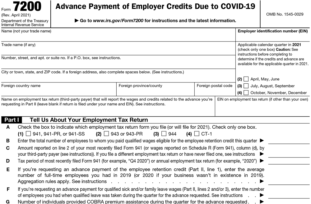 Form 7200 for 2021