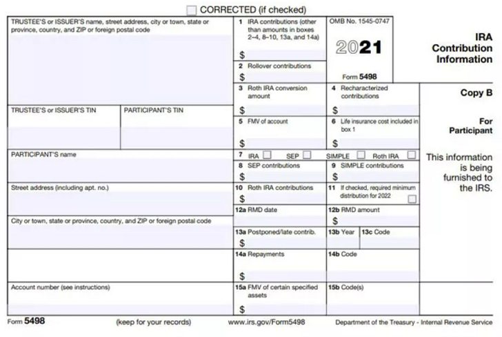 IRS Form 5498 Instructions for 2020