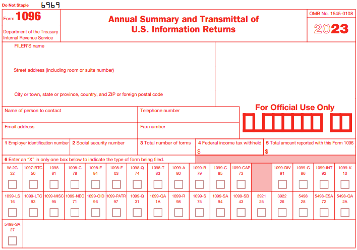 Form 1096 for 2023