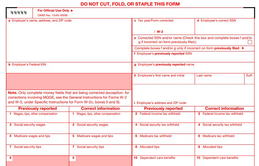 2021 IRS Form W-2c
