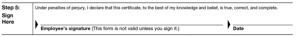 Signing the Form W-4