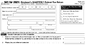 IRS Form 941 for 2021