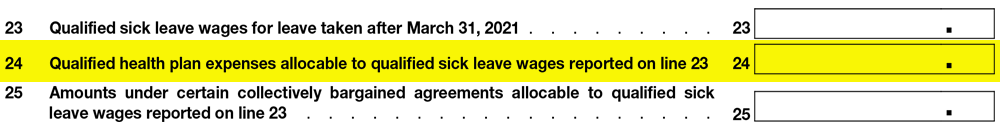 Line 24 - Form 941 Q2 2021
