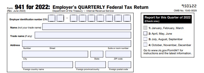 Form 941 for 2022