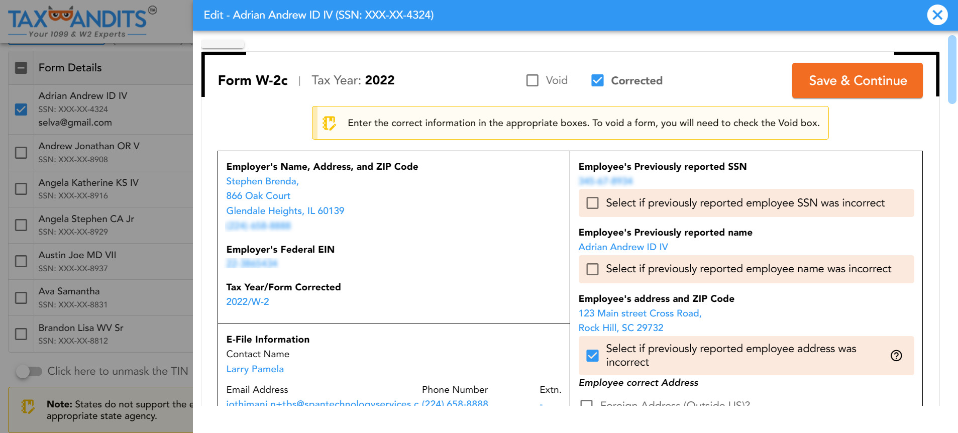 Enter State Reconciliation Details