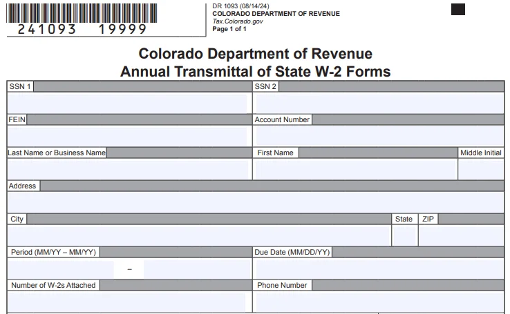 Information Reported on Form DR 1093