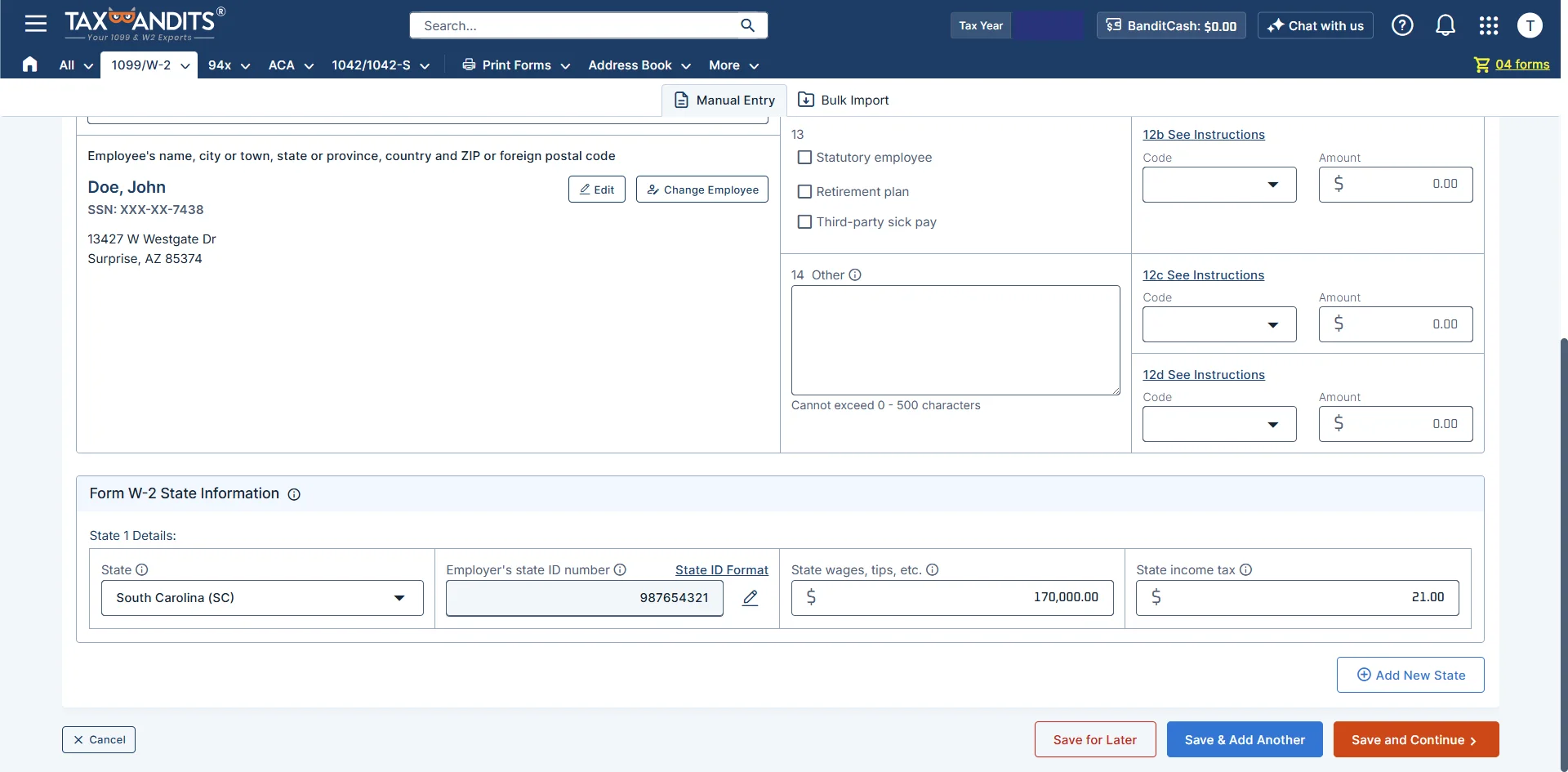 Required information