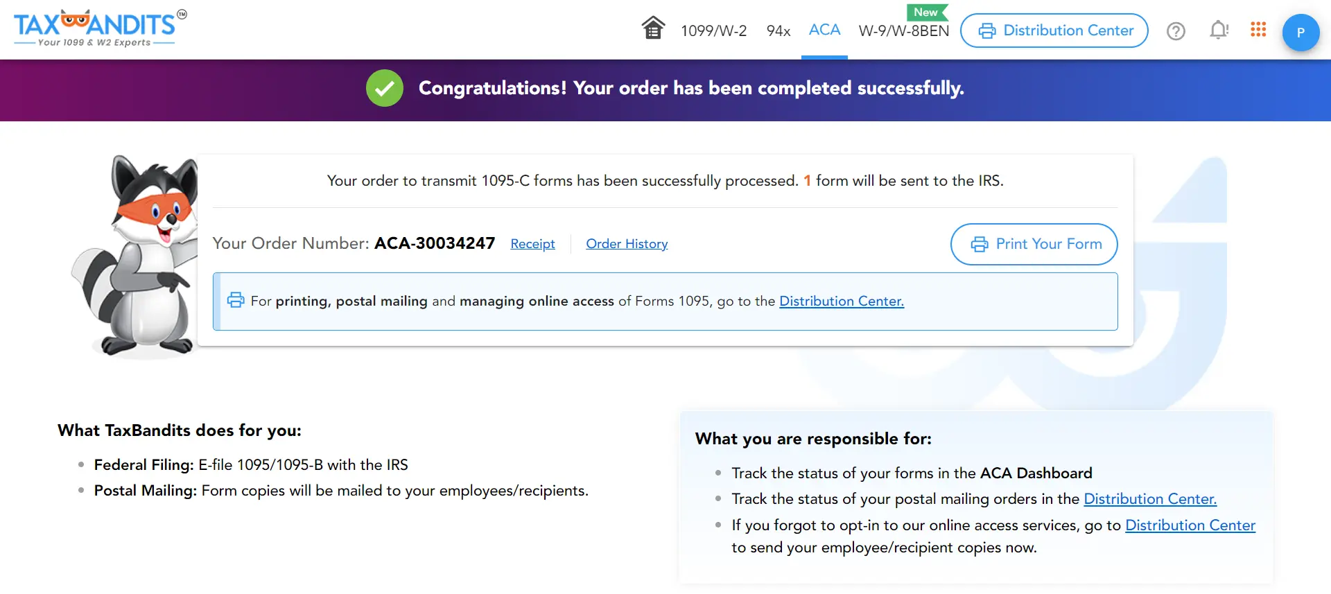 Transmit your Form 1095-C to the IRS
