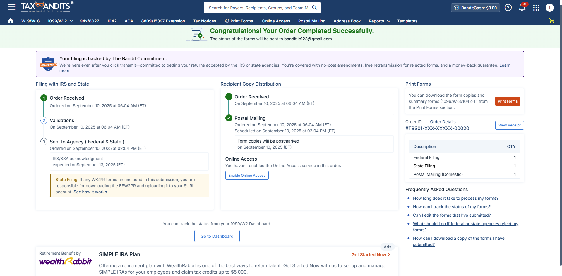 Transmit the Form to the IRS