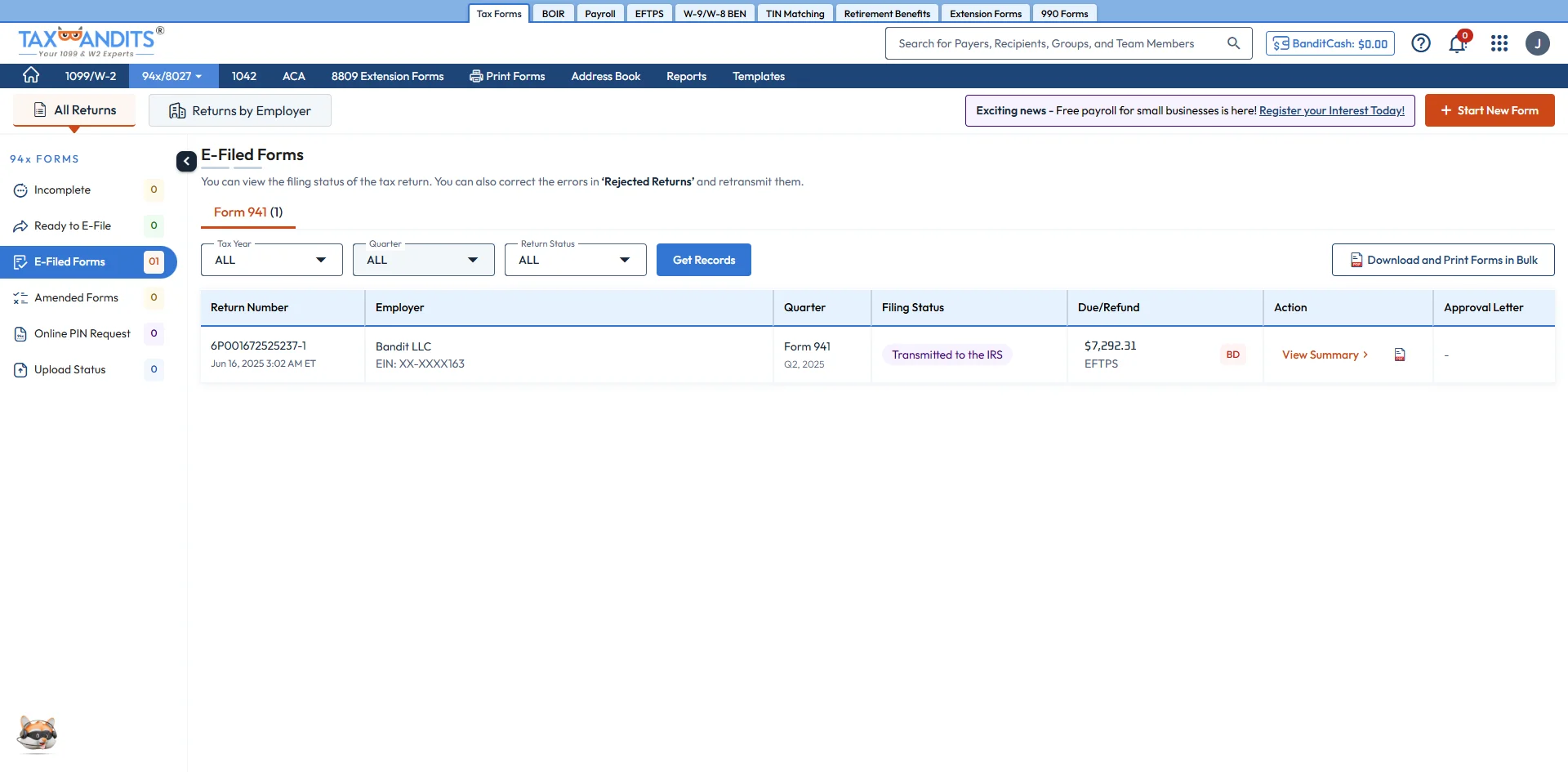Check Your Return Status