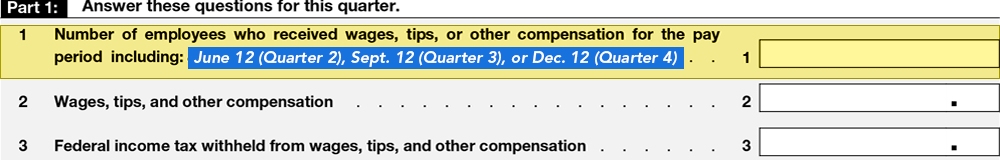 IRS Form 941 Line 1