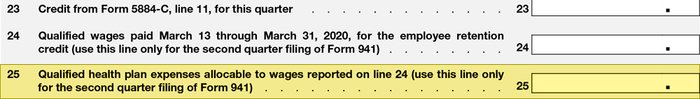 IRS Form 941 Line 25