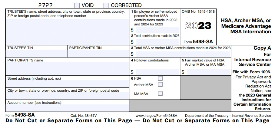 IRS Form 5498 SA