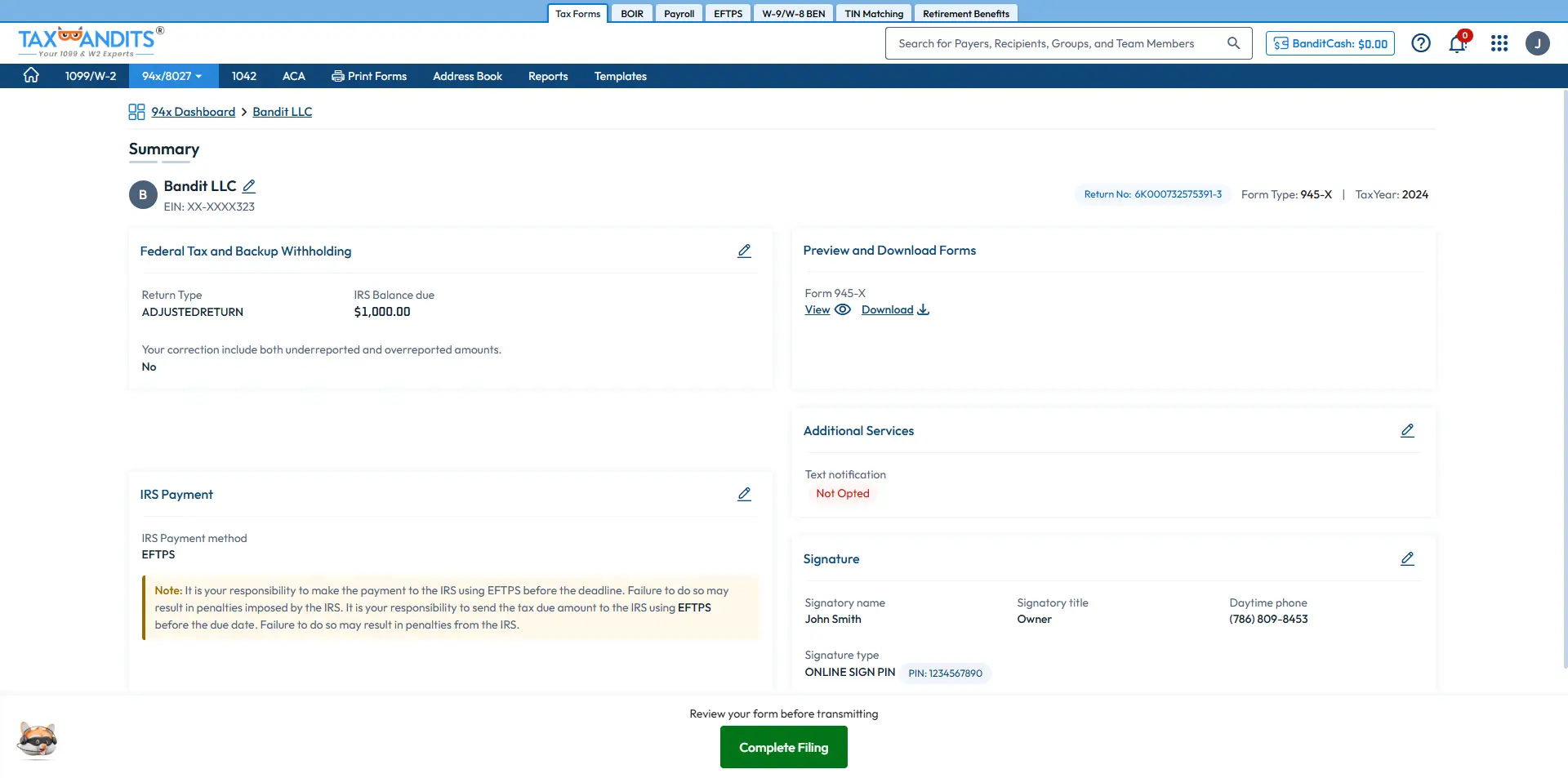 Track your Filing Status