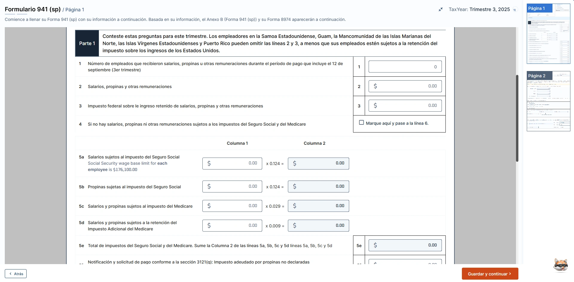Enter Social Security and Medicare taxes