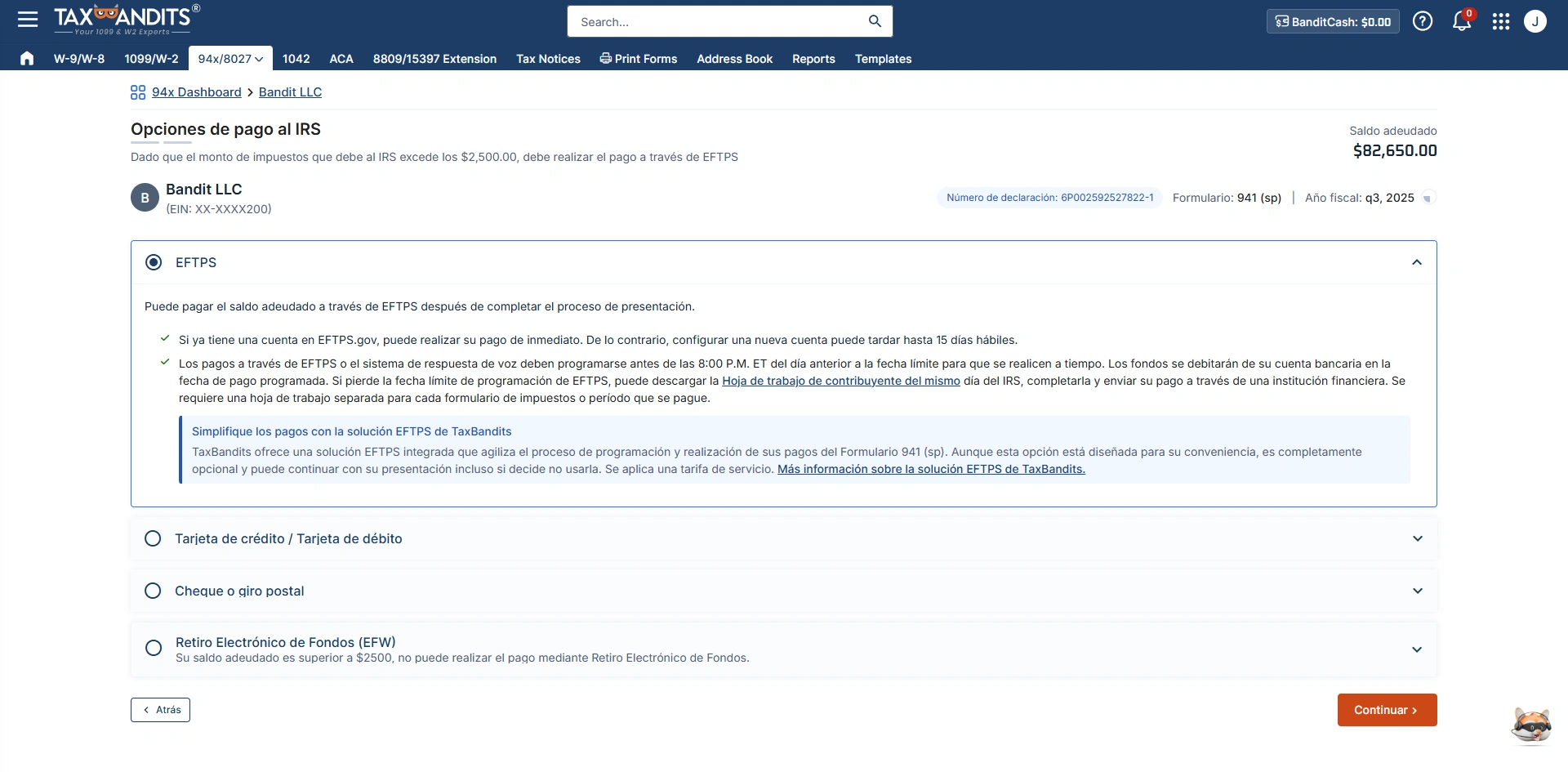 Choose IRS payment methods