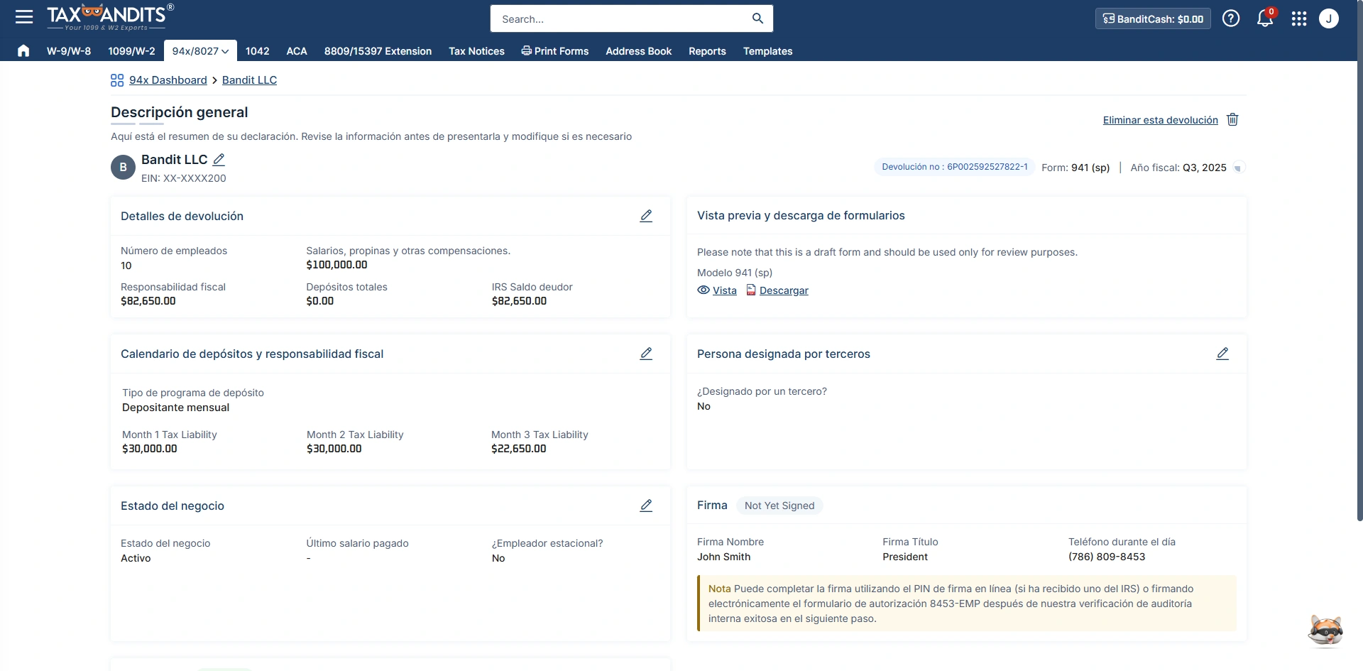 Review your Form 941 SP