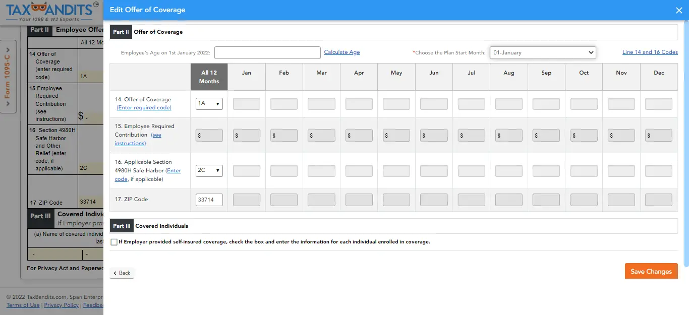 Review your Form 1095-C / 1094-C