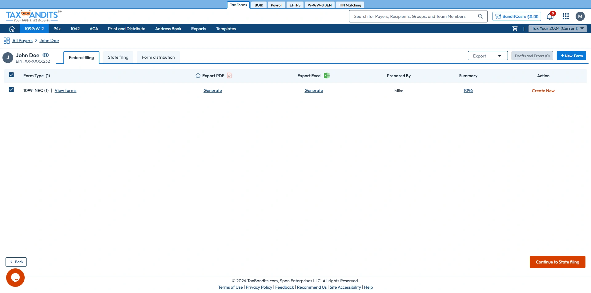 Select Form 1099