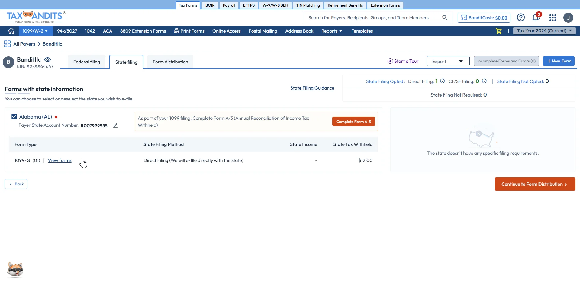 Select State Filing (If Required)