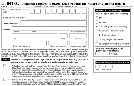 IRS Form 941-X for 2023