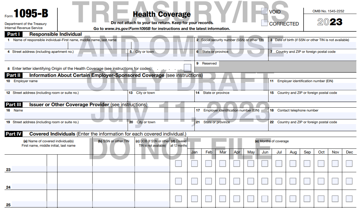 2022 IRS Form 1095-B