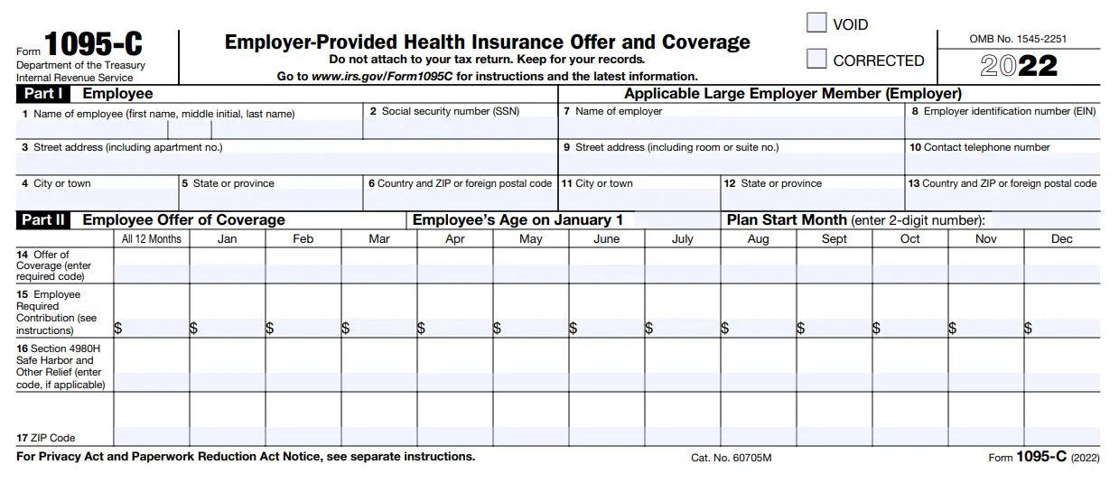 2022 IRS Form 1095-C
