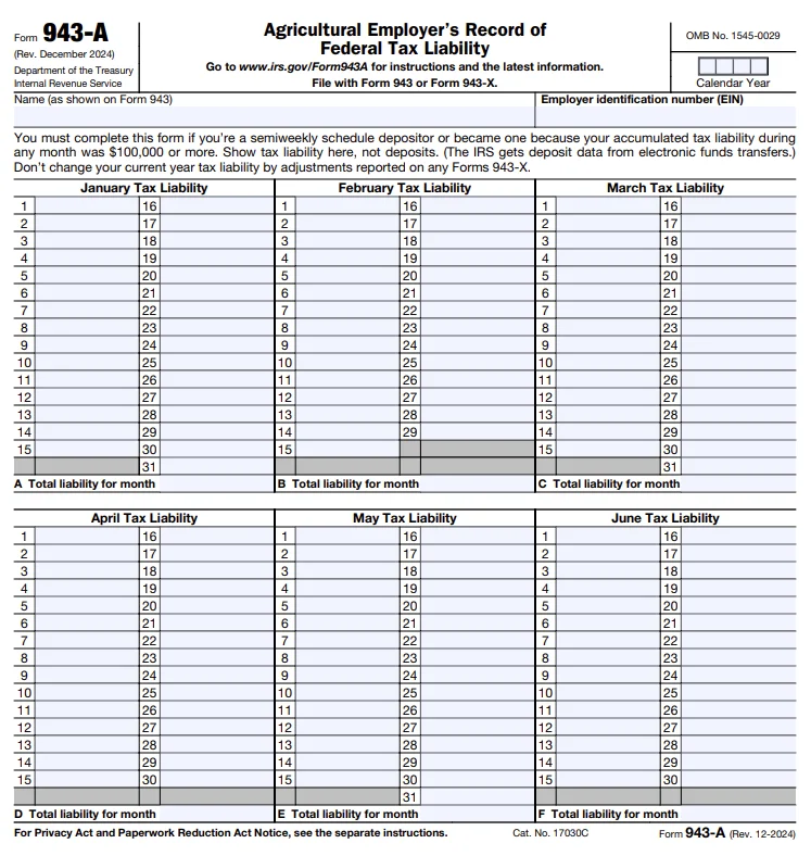 Form 943-A
