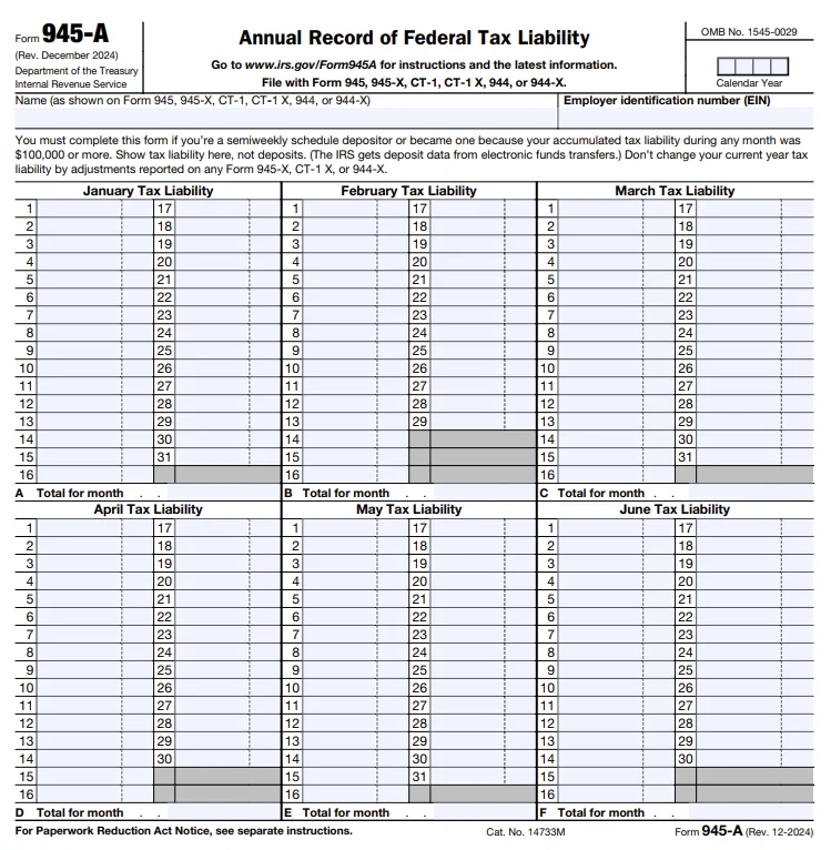 Form 945-A