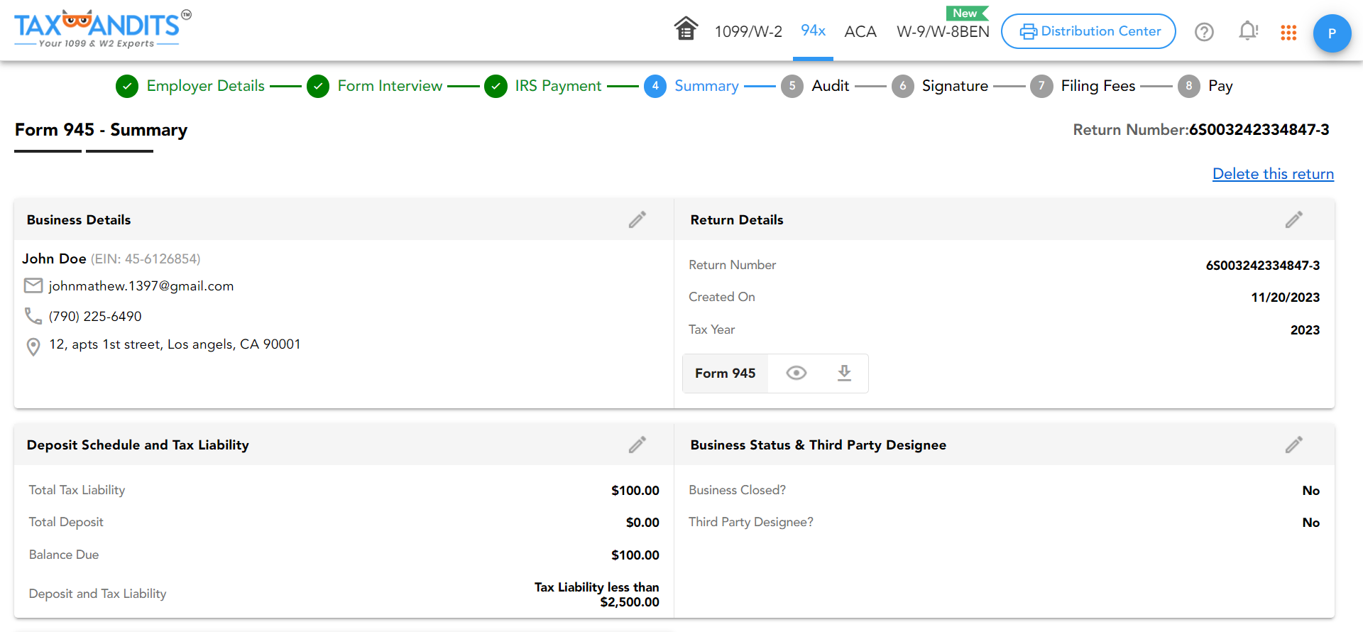 Review your Form 945