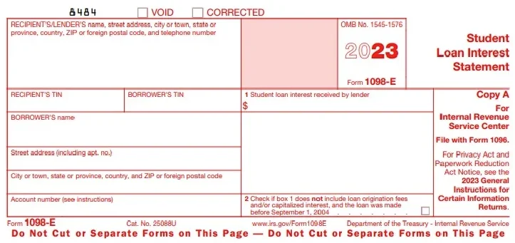 IRS Form 1098-E