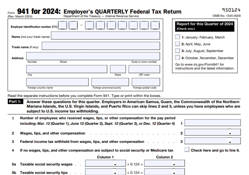 Form 941 for 2024