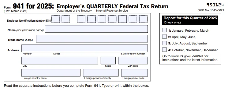 Form 941 for 2024