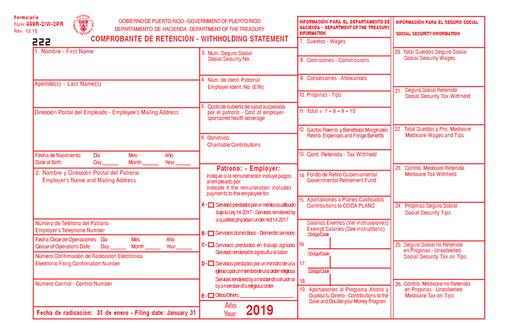 Form W-2PR