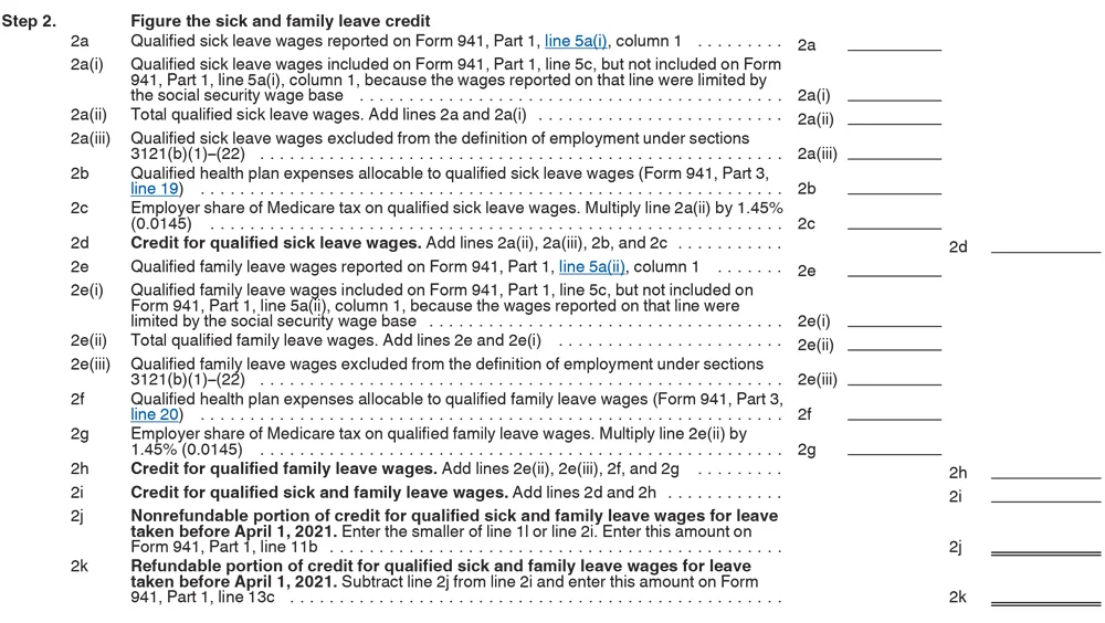  Form 941 Worksheet 3 2021 Step 2