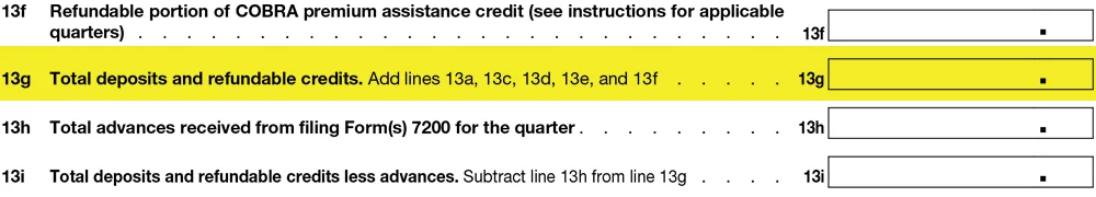 Line 13g - Form 941 Q2 2021