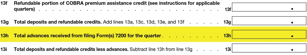 Line 13h - Form 941 Q2 2021