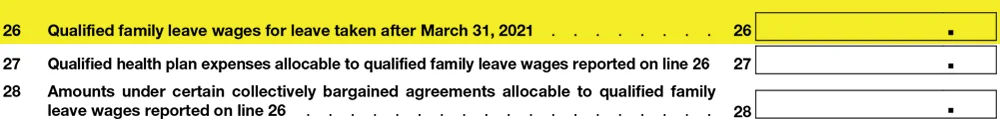 Line 26 - Form 941 Q2 2021