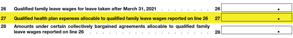 Line 27 - Form 941 Q2 2021