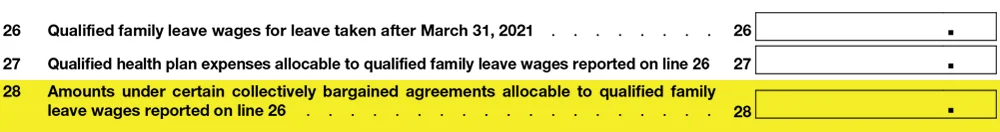 Line 28 - Form 941 Q2 2021