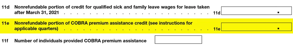 Line 11 e - Form 941 Q2 2021