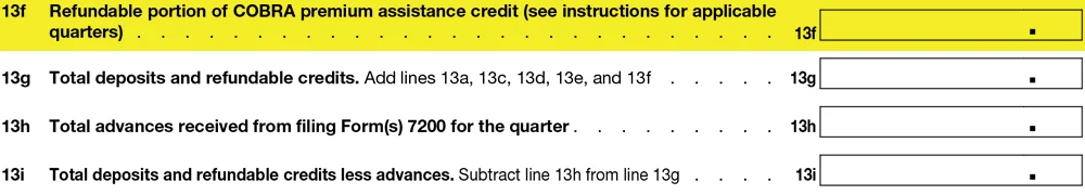 Line 13f - Form 941 Q2 2021