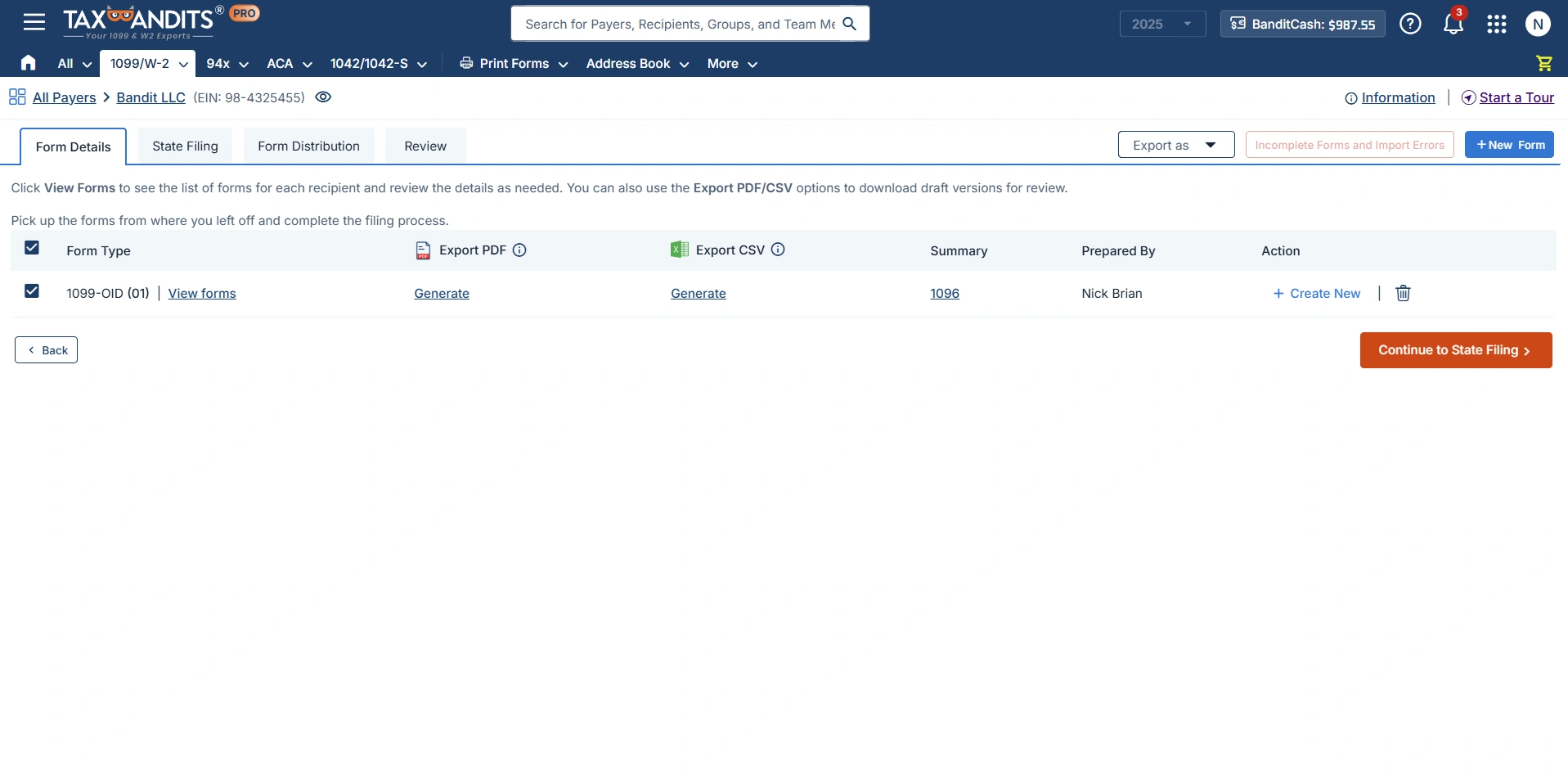 Generate Draft Forms
