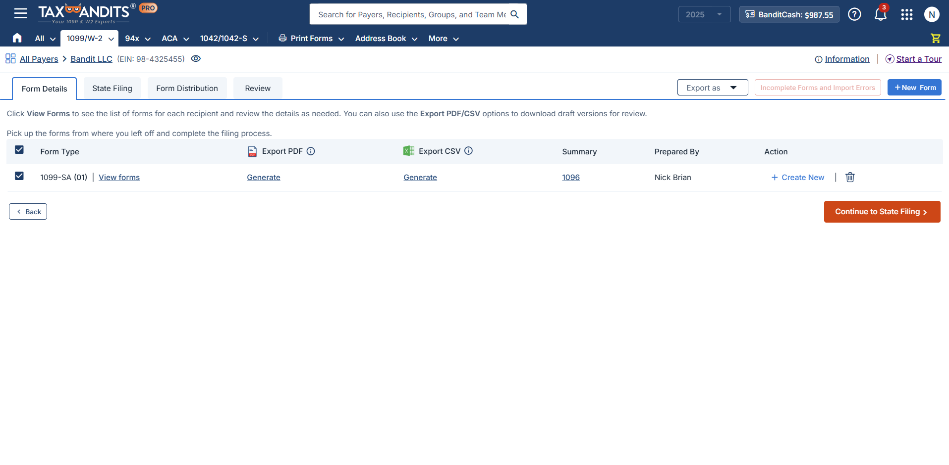 Generate Draft Forms